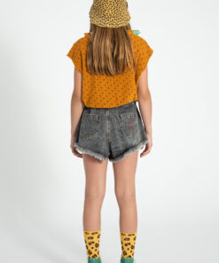 PiuPiuChick - Denim Jeans Shorts mit Fransen, washed black – Bild 5