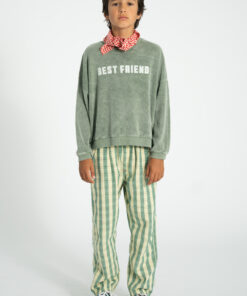 PiuPiuChick - Sweatshirt Frottee "BEST FRIEND", washed green, Biobaumwolle – Bild 8