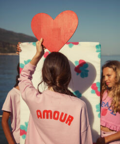 PiuPiuChick - Sweatshirt "HEART", Lilac, Biobaumwolle – Bild 4
