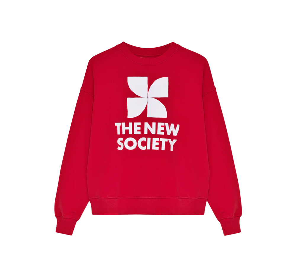 The New Society - TNS Logo Woman Sweatshirt Tulip Red