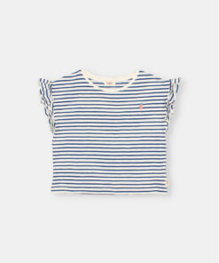 Buho Barcelona - T-Shirt Girly gestreift, blau, Biobaumwolle