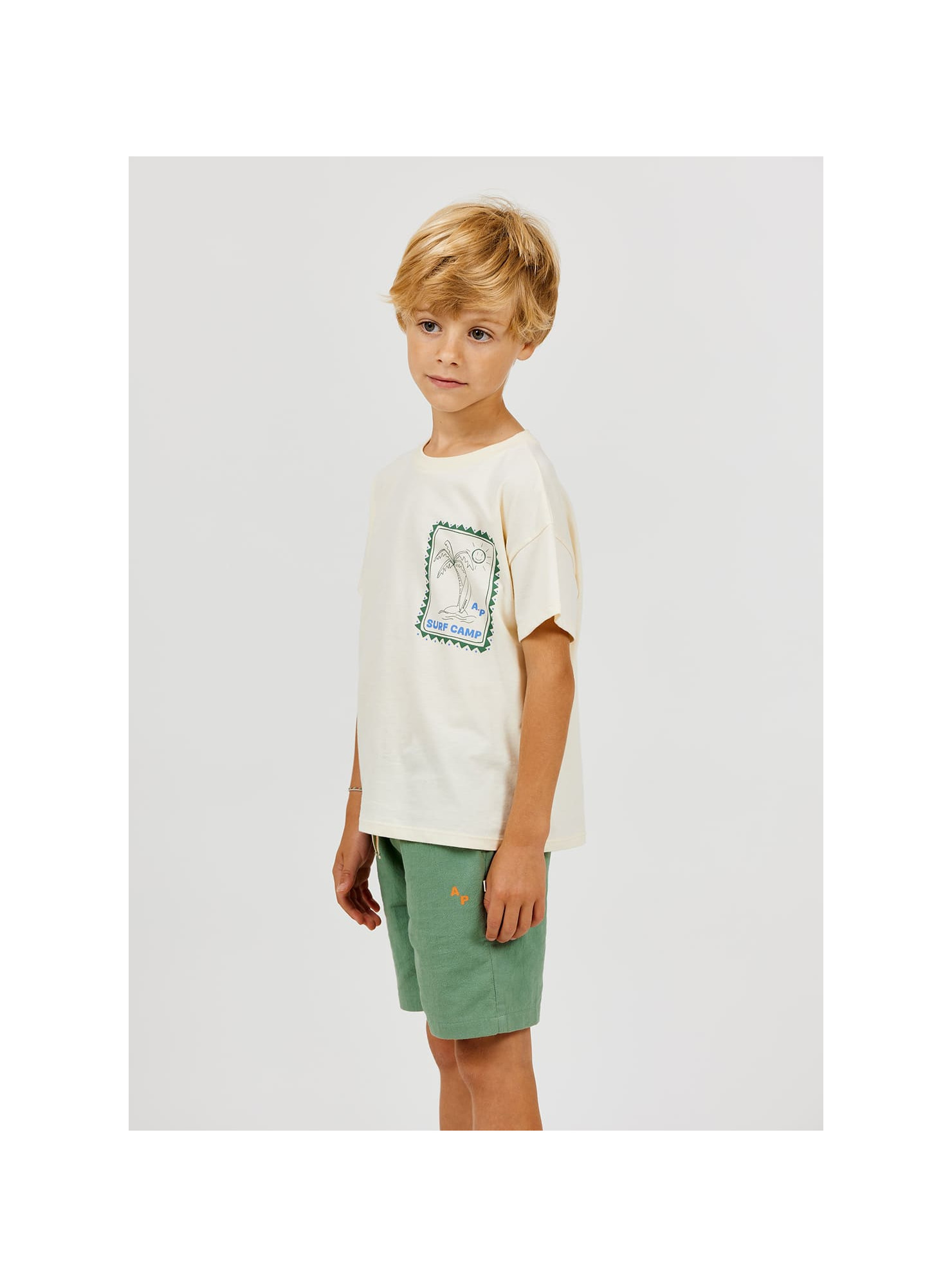 Arsene et les Pipelettes - T-Shirt SURF CAMP, ecru, Biobaumwolle – Bild 3