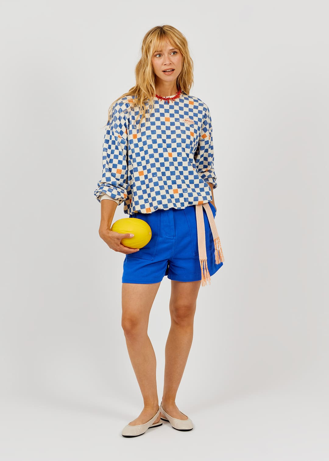 Arsene et les Pipelettes - Terry Sweatshirt Women EPONGE DAMIER, checkered, Biobaumwolle – Bild 2