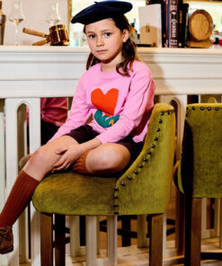 Arsene et les Pipelettes - Longsleeve, FLEUR COEUR, pink, Biobaumwolle, GOTS – Bild 2