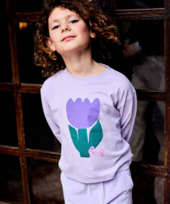 Arsene et les Pipelettes - Longsleeve, FLEUR, lila, Biobaumwolle, GOTS – Bild 4