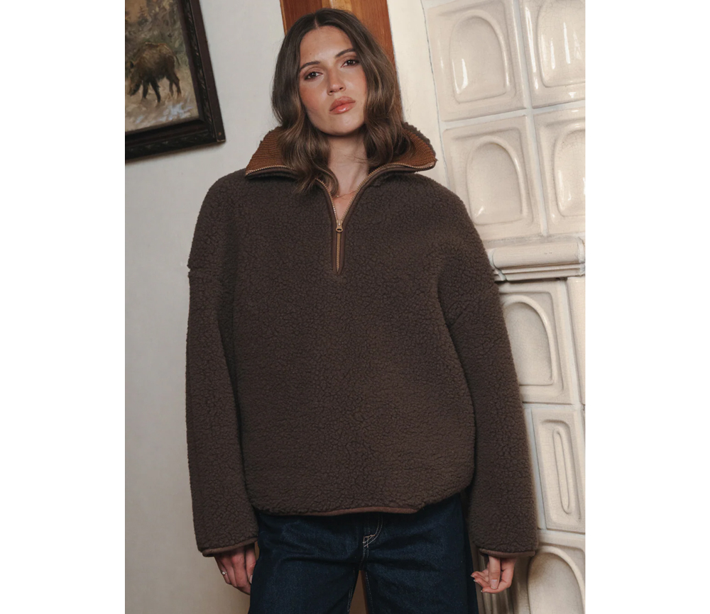 Alwero - Sweater BEL, Oversize CHOCO MARTINI, Biowolle, ULTRA LIGHT – Bild 2