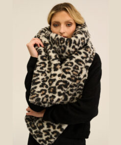 Alwero - Schal "FAB", Leopard White Ultra Light, 230x21cm