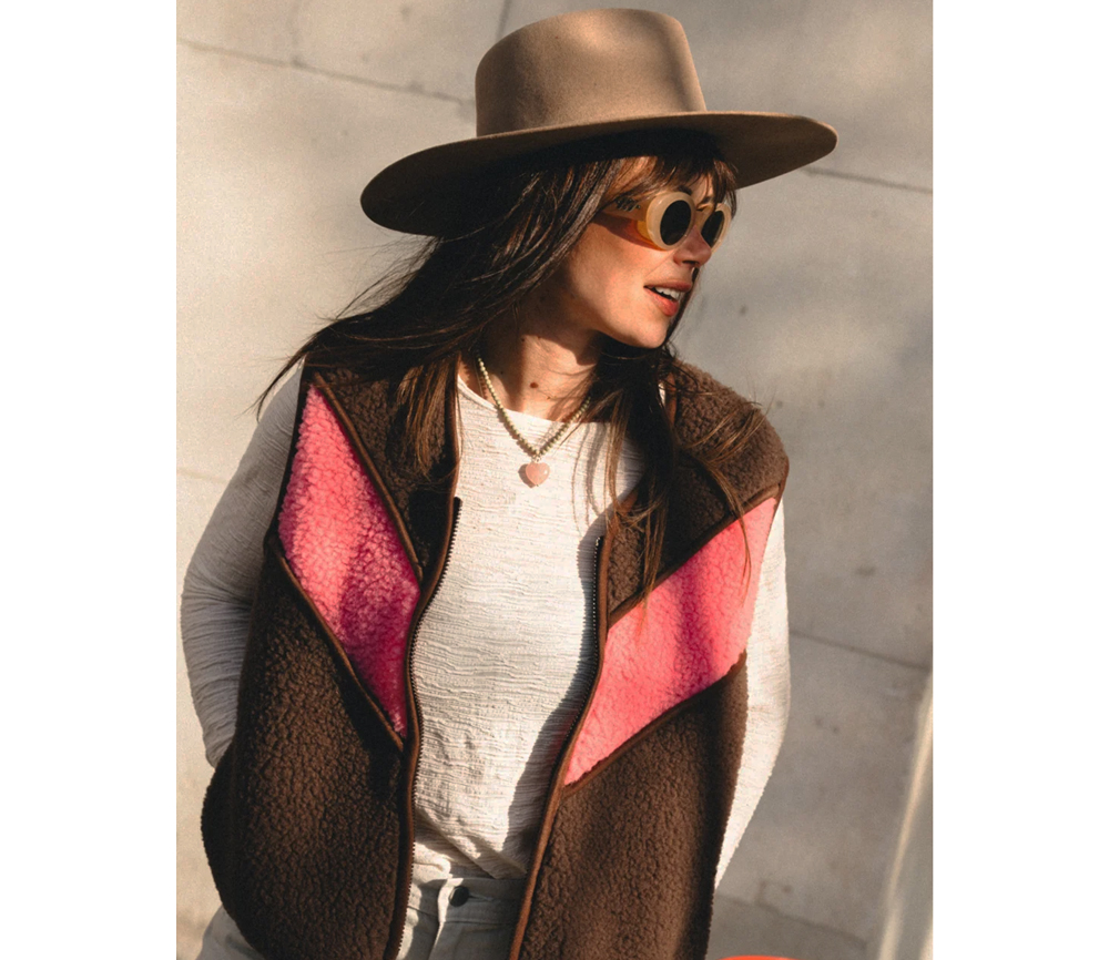 Alwero - Bodywarmer "TIDE" , Merinowolle, Choco Martini/Bubble Gum, ultra light mit Seitentaschen - LIMITED EDITION – Bild 4