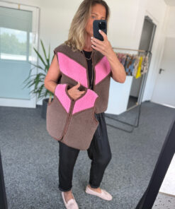 Alwero - Bodywarmer "TIDE" JUNIOR, Merinowolle, Choco Martini/Bubble Gum, ultra light – Bild 2