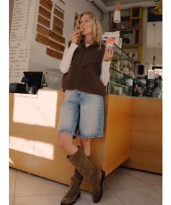 Alwero - Bodywarmer "TIDE" , Merinowolle, CHOCO MARTINI, ultra light mit Seitentaschen - LIMITED EDITION – Bild 3