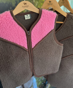 Alwero - Bodywarmer "TIDE" JUNIOR, Merinowolle, Choco Martini/Bubble Gum, ultra light – Bild 3