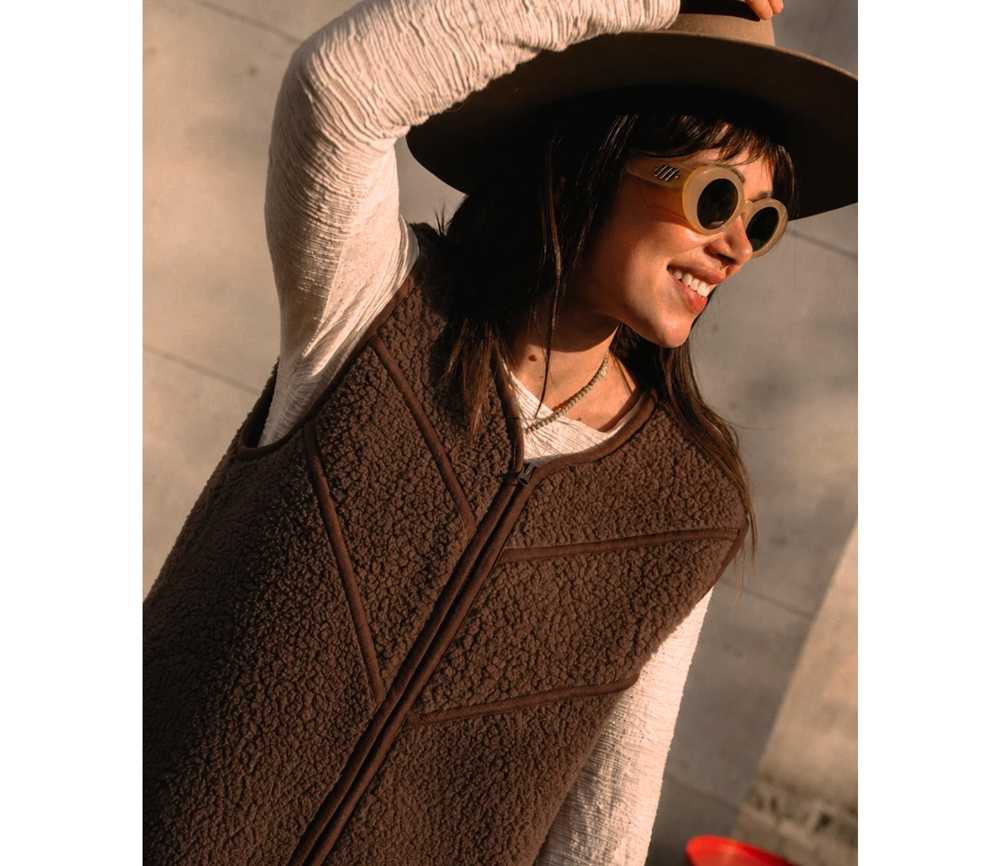 Alwero - Bodywarmer "TIDE" , Merinowolle, CHOCO MARTINI, ultra light mit Seitentaschen - LIMITED EDITION – Bild 2
