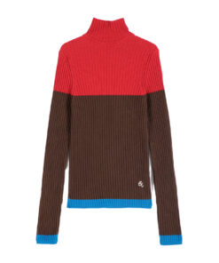 BOBO CHOSES - Turtleneck‑Pullover "Color Block" Women, braun, Bio Baumwolle