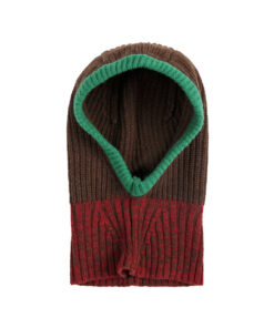 BOBO CHOSES - Balaclava "Color Block", braun. Merinowolle