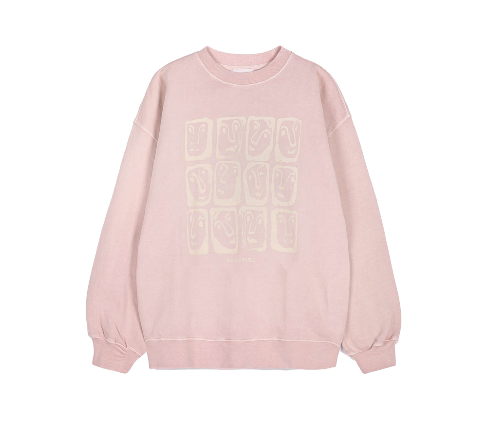 BOBO CHOSES - Sweatshirt "Monster Moodboard", rosa, Baumwolle