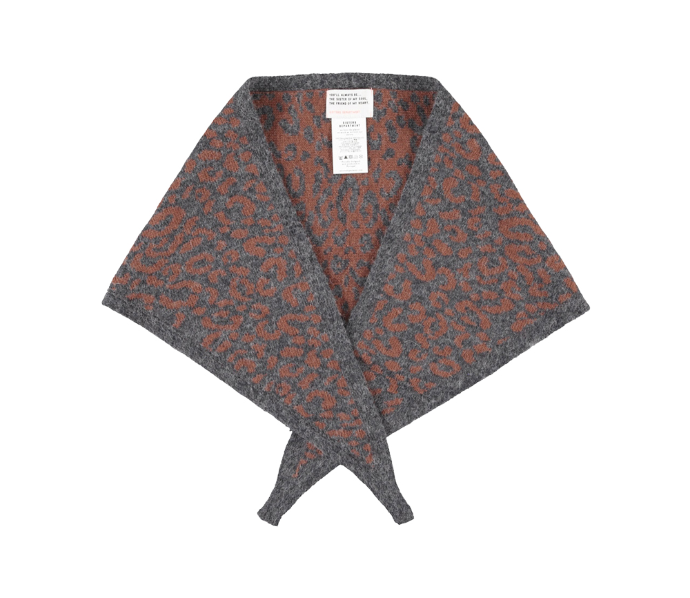 Sisters Department - Strick Bandana Animal Print, Grey