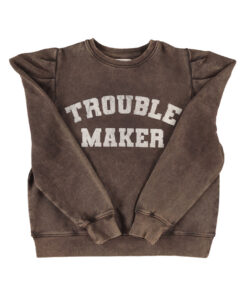 Sisters Department- Sweatshirt "Trouble Maker", brown, Bio-Baumwolle