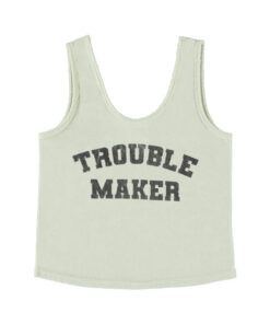 Sisters Department - Top V-Neck Frottee "Trouble Maker", mint, Bio Baumwolle