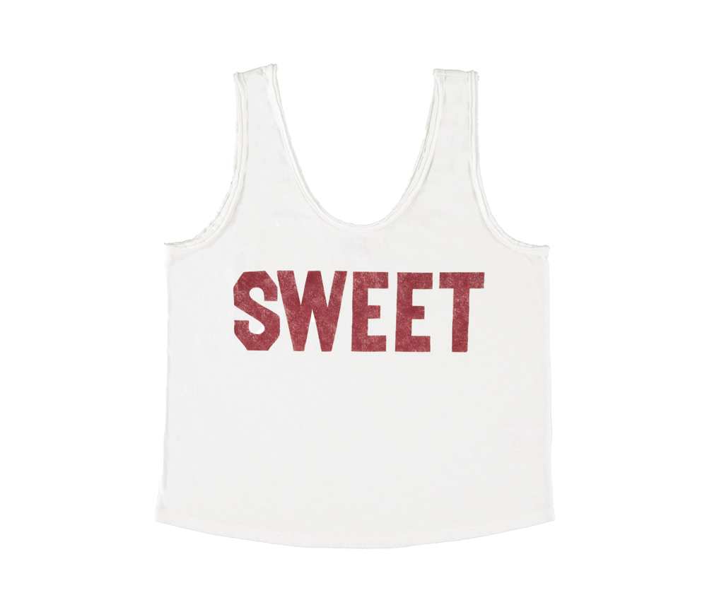 Sisters Department - Top V-neck "Sweet", ecru, Baumwolle