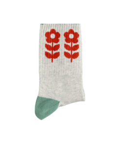 PiuPiuChick - Socken mit Blumen, light grey