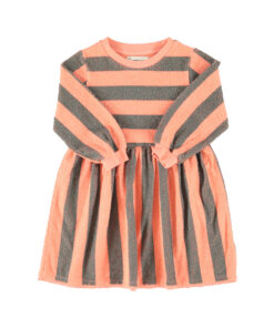 PiuPiuChick - Kleid mit Streifen, Rosa grün, Biobaumwolle
