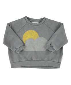 PiuPiuChick - Sweatshirt "SUN & CLOUD", grey, Biobaumwolle