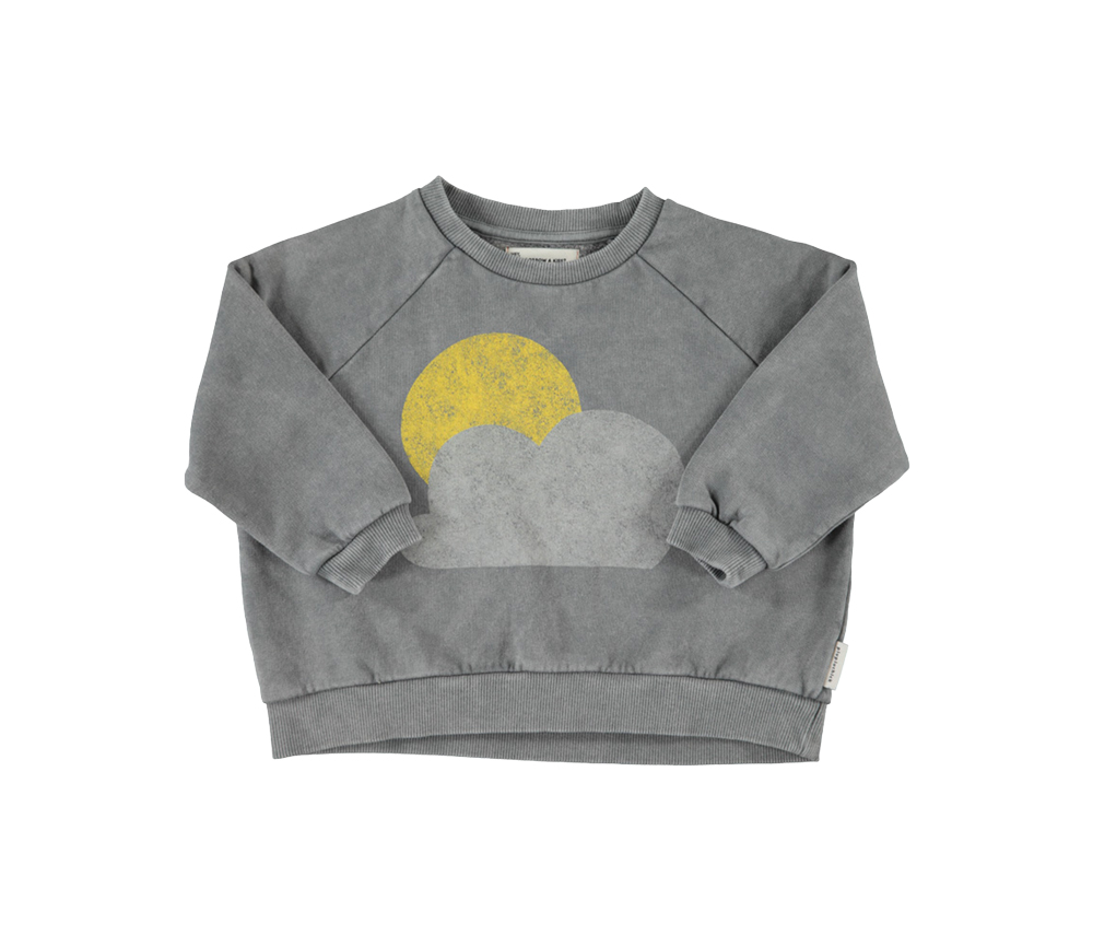 PiuPiuChick - Sweatshirt "SUN & CLOUD", grey, Biobaumwolle