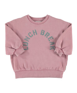 PiuPiuChick - Oversized Sweatshirt "LUNCH BREAK" UNISEX, pink, Biobaumwolle