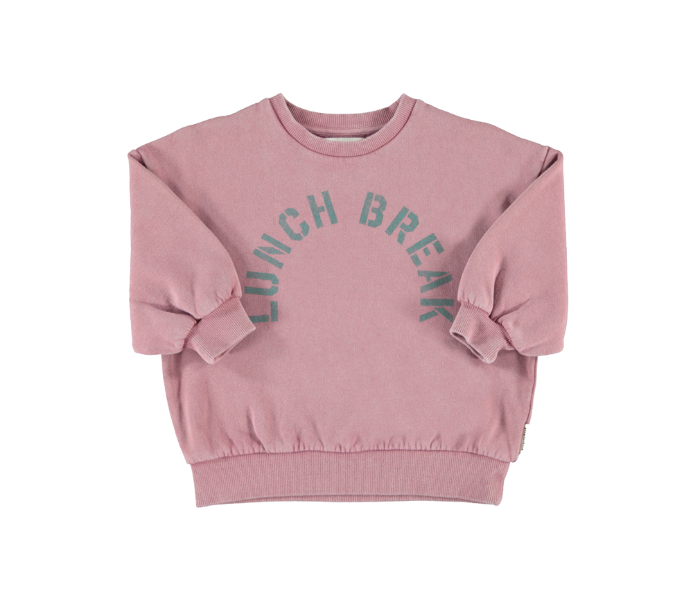 PiuPiuChick - Oversized Sweatshirt "LUNCH BREAK" UNISEX, pink, Biobaumwolle