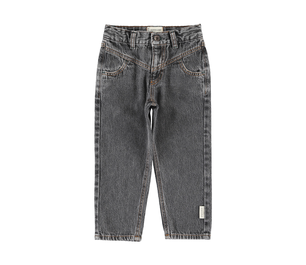PiuPiuChick - Mom fit Jeans, washed black, Baumwolle