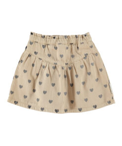 PiuPiuChick - Rock kurz, beige mit Herzen, Biobaumwolle