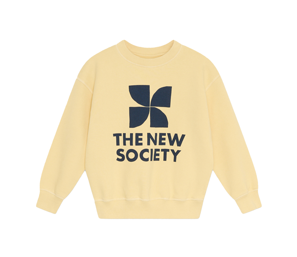 The New Society - TNS Logo Sweatshirt, Sunlight Yellow, Baumwolle