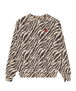 The New Society - TNS Logo Woman Sweatshirt,Zebra Print, Baumwolle