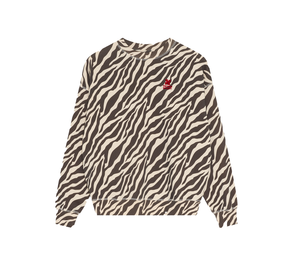 The New Society - TNS Logo Woman Sweatshirt,Zebra Print, Baumwolle