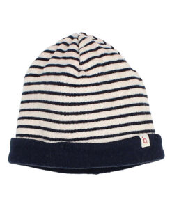 Buho Barcelona - Mütze Baby wendbar gestreift, navy, Baumwolle