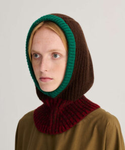 BOBO CHOSES - Balaclava "Color Block", braun. Merinowolle – Bild 2