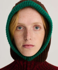 BOBO CHOSES - Balaclava "Color Block", braun. Merinowolle – Bild 3