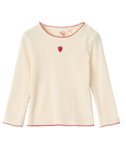 FLÖSS - Langarmshirt "Flora" Pointelle, cream, Baumwolle