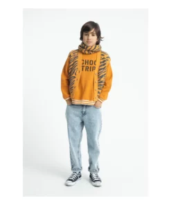 PiuPiuChick - Sweatshirt "SCHOOL TRIP", camel, Biobaumwolle – Bild 3