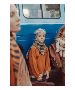 PiuPiuChick - Sweatshirt "SCHOOL TRIP", camel, Biobaumwolle – Bild 4