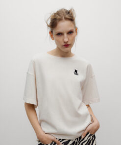 The New Society - TNS Logo Woman T-Shirt, Whisper White Melange, Baumwolle – Bild 2