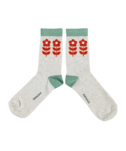 PiuPiuChick - Socken mit Blumen, light grey – Bild 2