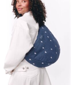 Studio Noos - Cross Body Bag "Dark Denim" White Hearts – Bild 2