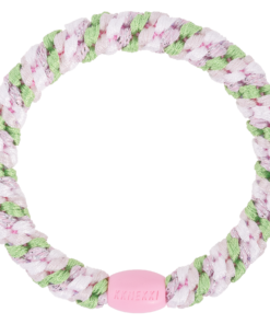Kknekki - Haargummi "Grass Green Pink Glitter", pink