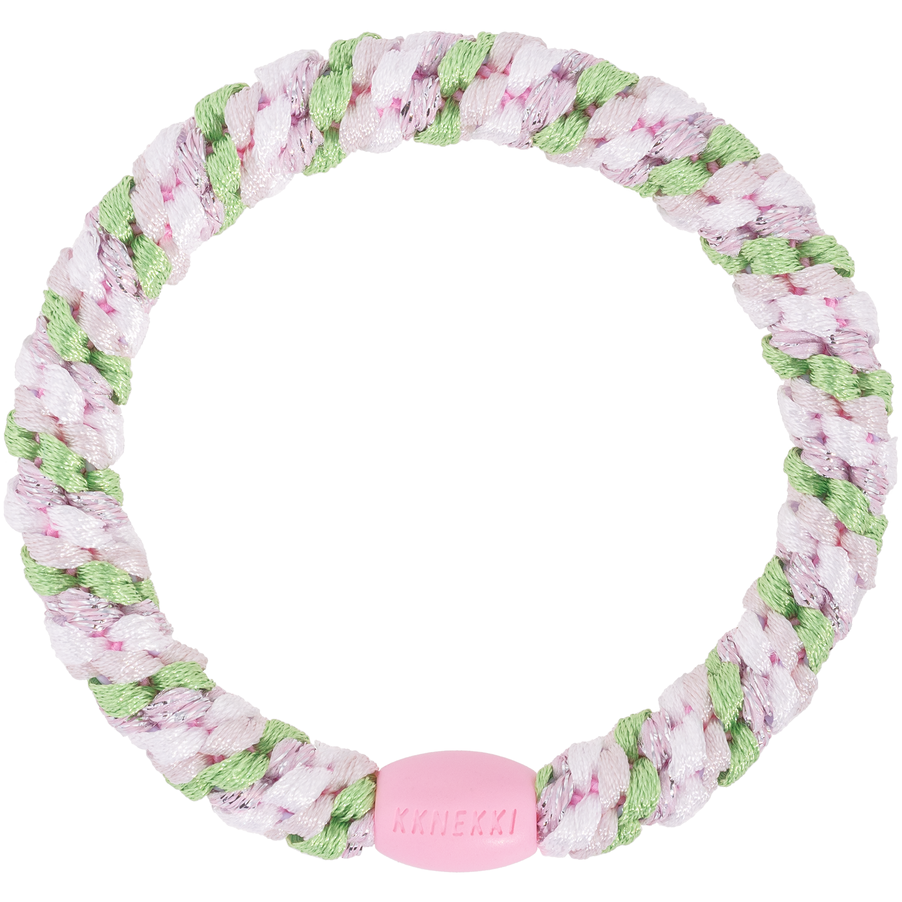 Kknekki - Haargummi "Grass Green Pink Glitter", pink