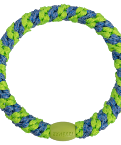 Kknekki - Haargummi "Stripe Lime Green Ocean Glitter", grün