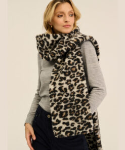 Alwero - Schal "FAB", Leopard White Ultra Light, 230x21cm