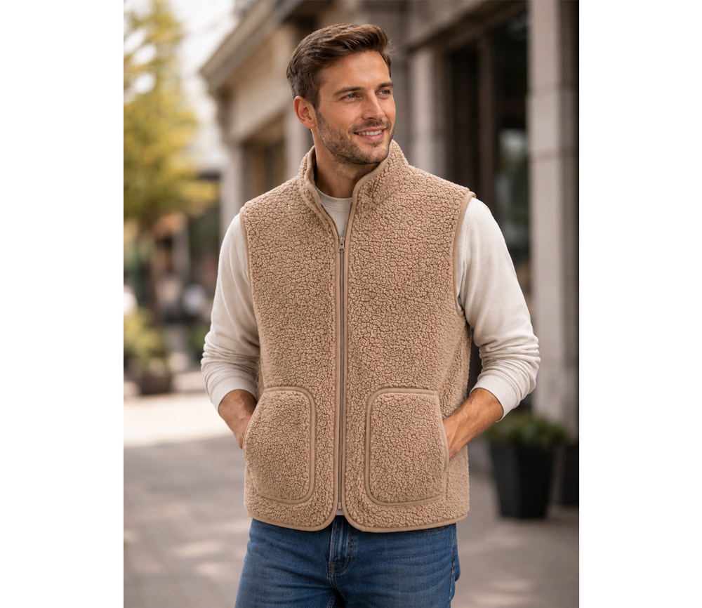 Alwero - Bodywarmer RUDI Adult, CHOCOLATE MARTINI, Merinowolle, ultra light – Bild 3