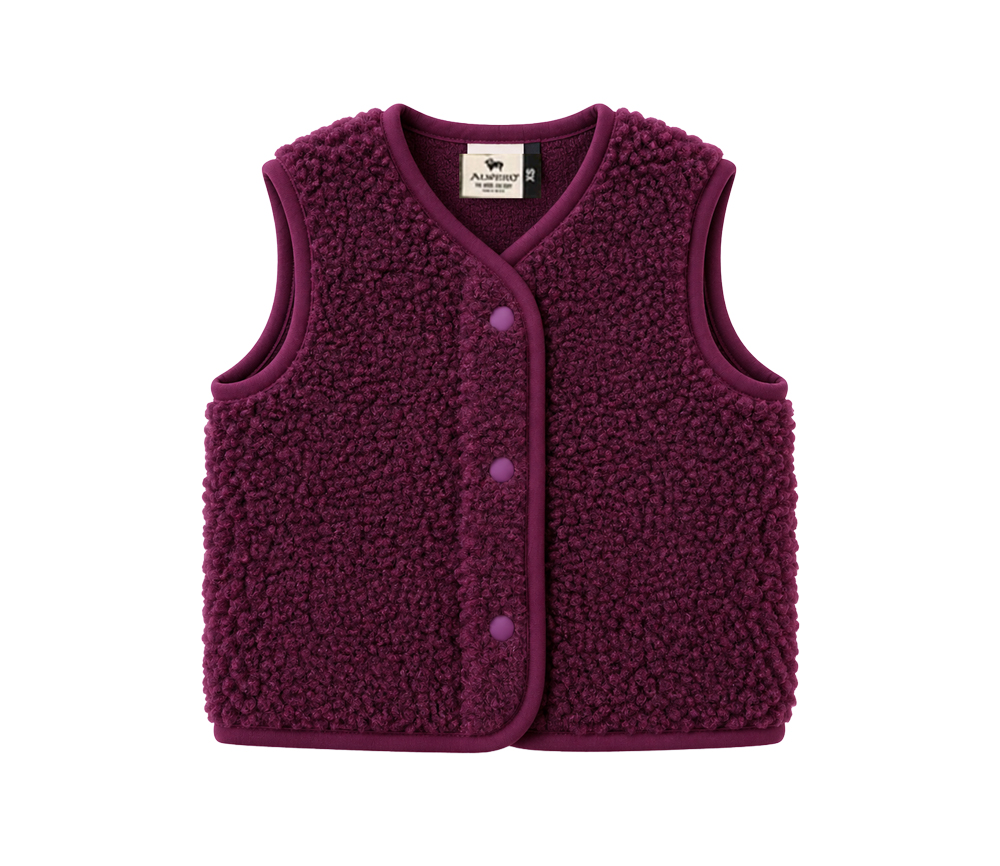 Alwero - Bodywarmer "TYB" Junior, CHERRY LIQUEUR, Merinowolle, ultra light