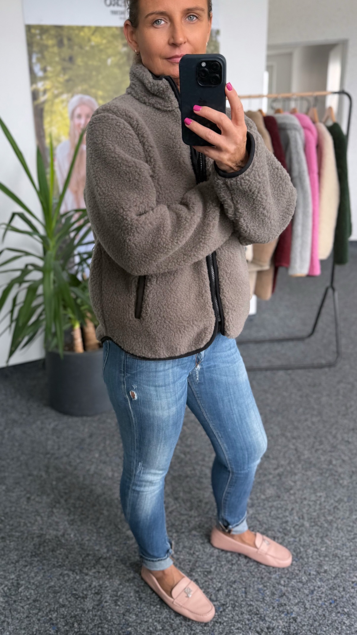 Alwero - Teddy Jacke Women, "Leo", MOUSE, Biowolle – Bild 2